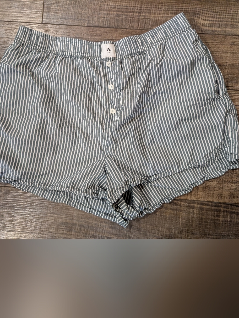Anthropologie Blue and White Striped Cotton Shorts